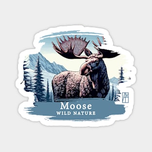 Moose- WILD NATURE - MOSE -3 Magnet