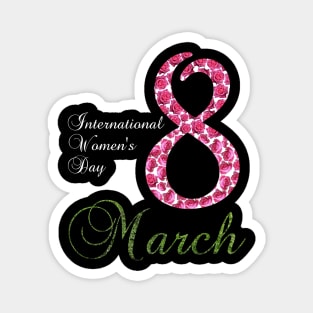 International Women's Day Pansy Flower March 8th 2023 Magnet