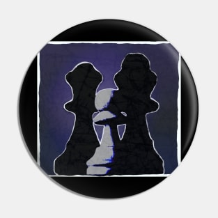 Chess Pieces Purple BATIK design Pin