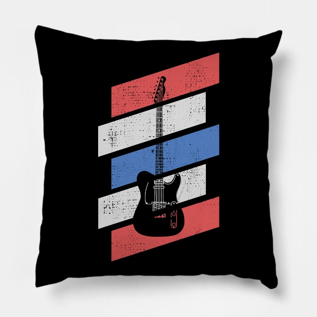 Retro Vintage T-Style Electric Guitar Pillow by nightsworthy