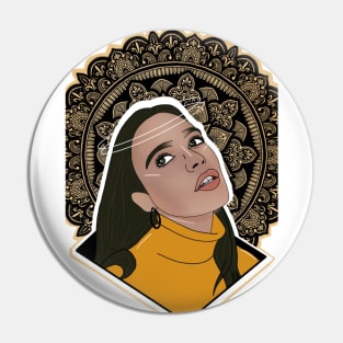 Digital Mandala Portrait Pin