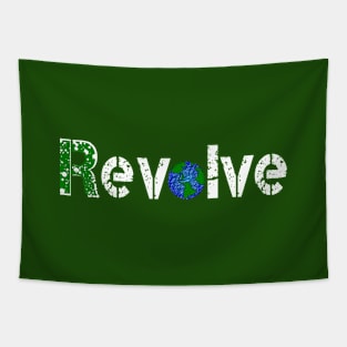 Revolve (white font) Tapestry