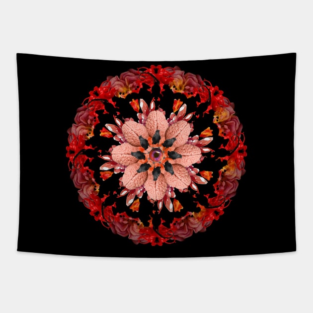 flame crows mandala Tapestry by burenkaUA