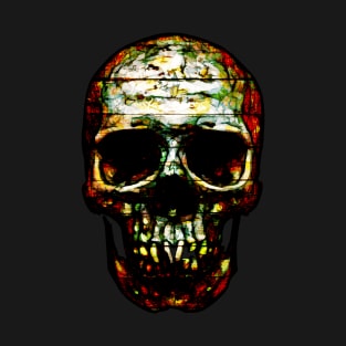 Dark Skull Impression On Wood T-Shirt