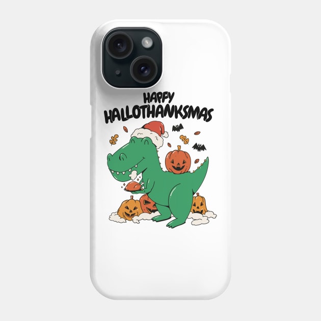 Festive Dino Delight Phone Case by Life2LiveDesign