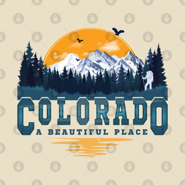 Colorado A Beautiful Place - Retro Vintage Mountains Nature Hiking by Meryarts