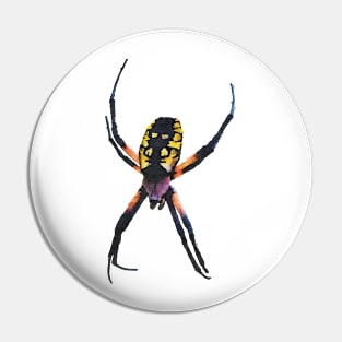 Yellow and Black Orb-Weaver Spider Pin