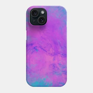 Blue and Pink Retro Marble Splash Abstract Artwork Phone Case