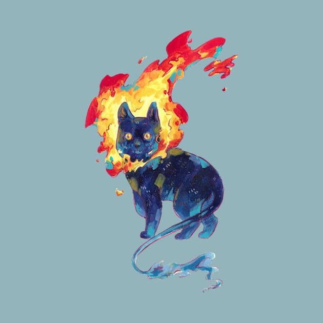 Fire Kitten by karo.line.art