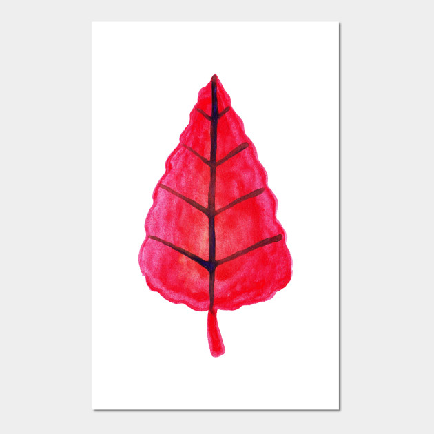 Watercolor Red Leaf Leaf Posters And Art Prints Teepublic