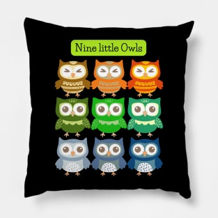 Nine Little Owls Pillow