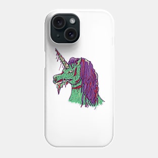 Zombie unicorn illustration Phone Case