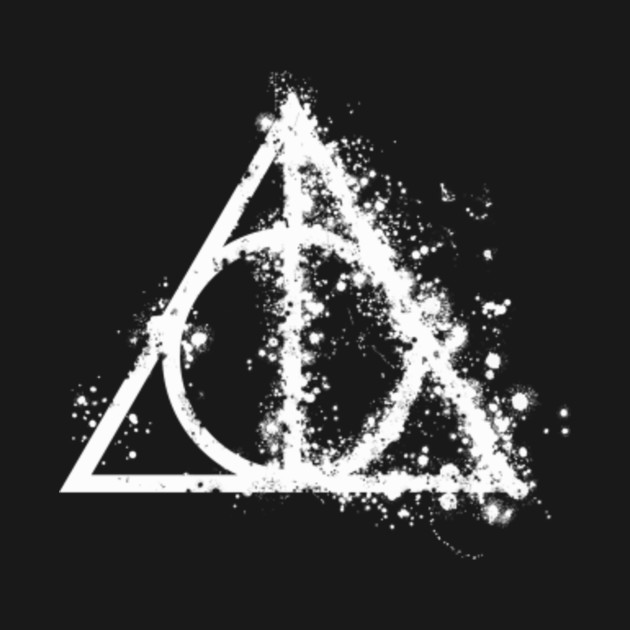 Harry Potter Deathly Hallows Half Paint Drops White Elder Wand Invisibility Cloak Resurrection Stone Potterhead Deathly Hallows Pin Teepublic