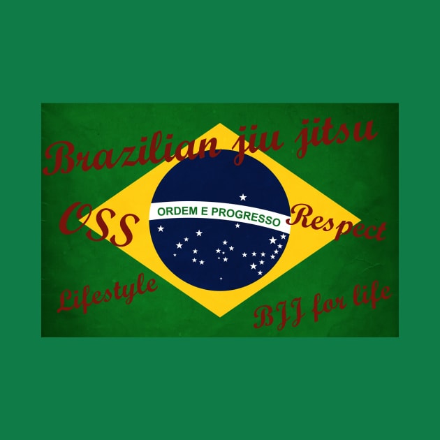 Brazilian Jiu Jitsu - Brazil flag with inspirational quotes by OnuM2018