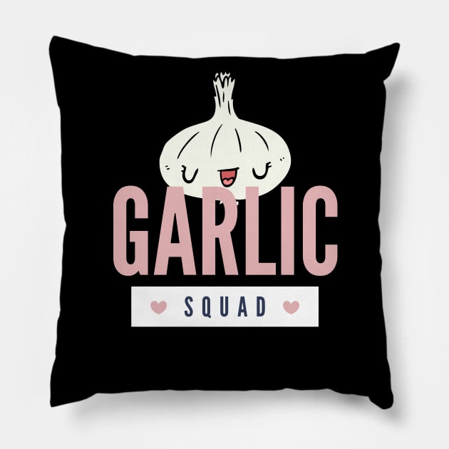 Garlic Squad - Cute Women Vegan Gift Pillow by Printorzo