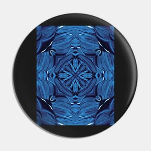 Blue Cross Mandala Ornament Pin