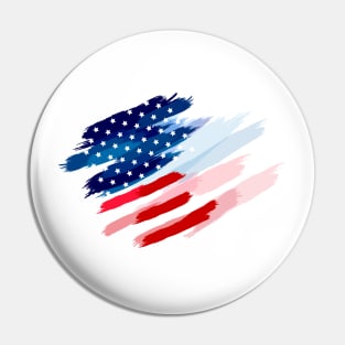 USA Grunge Paint American Flag Pin