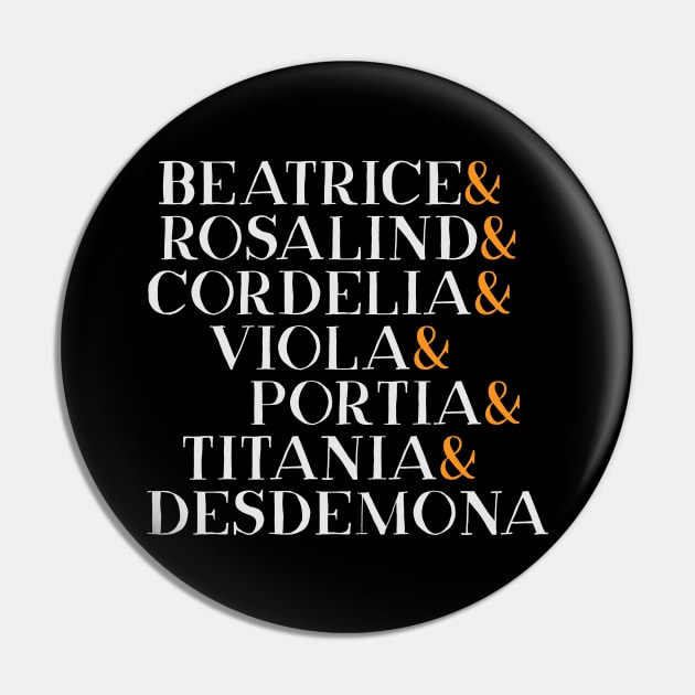 SHAKESPEARE HEROINES Pin by YellowDogTees