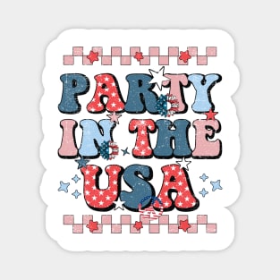 Party In The USA 4th Of July Independence Day USA Groovy Magnet