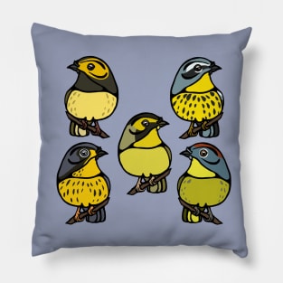Dark Yellow Capped Warbler Graphic Pillow