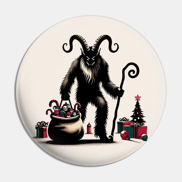 Krampus' Festive Folly Pin by Retro Travel Design