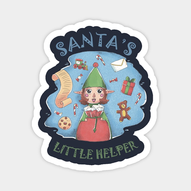 Santas Little Helper - Happy Christmas and a happy new year! - Available in stickers, clothing, etc Magnet by Crazy Collective