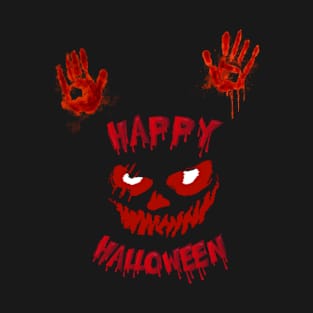 bloody halloween pumpkin face T-Shirt