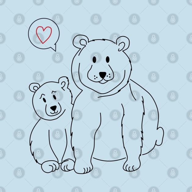 Arctic Animal - a little and a big Ice bear by Aurealis