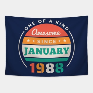 Retro Awesome Since January 1988 Birthday Vintage Bday 1988 Tapestry