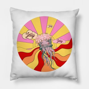 Sweet Jelly Mauve Stinger Jellyfish Sunset Design Gift Ideas Evergreen Pillow