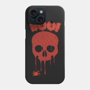 Creepy halloween evil skull and spiders - Scary halloween Phone Case