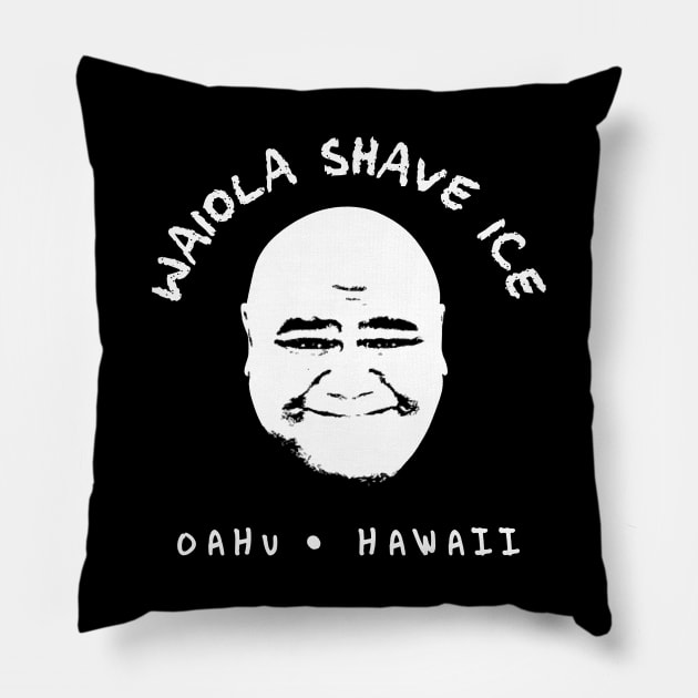 Waiola Shave Ice (White) Pillow by fozzilized