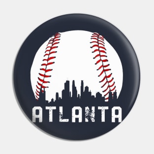 Vintage Atlanta Georgia Downtown Skyline Baseball Pin