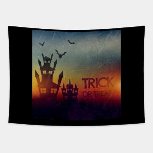 Trick or Treat Haunted House Tapestry