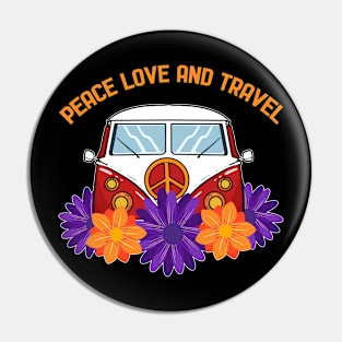 Peace Love and Travel - For Campers Pin