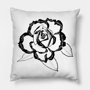 Black Affirmation Words Rose Pillow