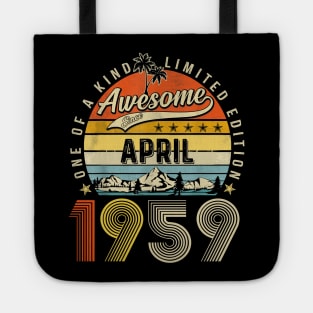 Awesome Since April 1959 Vintage 64th Birthday Tote