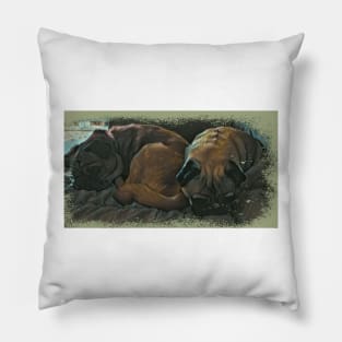 Pug Dog Friends Pillow