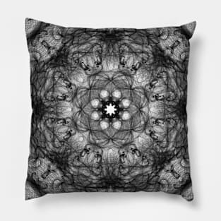 black and white flower pattern one Pillow