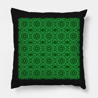 Green Clover Kaleidoscope pattern 9 Pillow