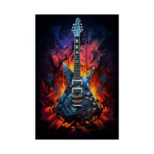 Blue and red guitar T-Shirt