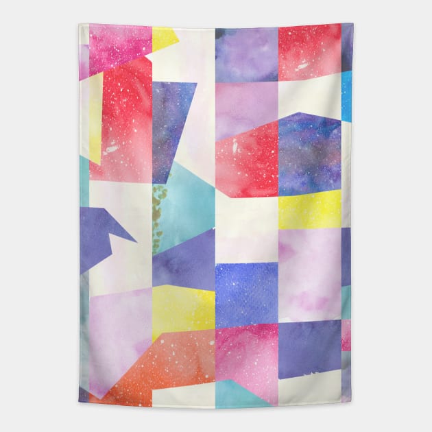 Pocket - COLLAGE TEXTURE SHAPES COLORFUL Tapestry by ninoladesign