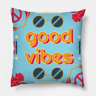 good vibes hippie Pillow