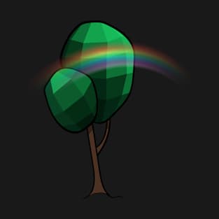 Illustrated rainbow with tree T-Shirt