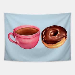Coffee & Chocolate Donut Tapestry