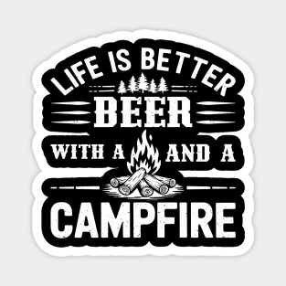 Life Better Beer Campfire Friends Tee Magnet