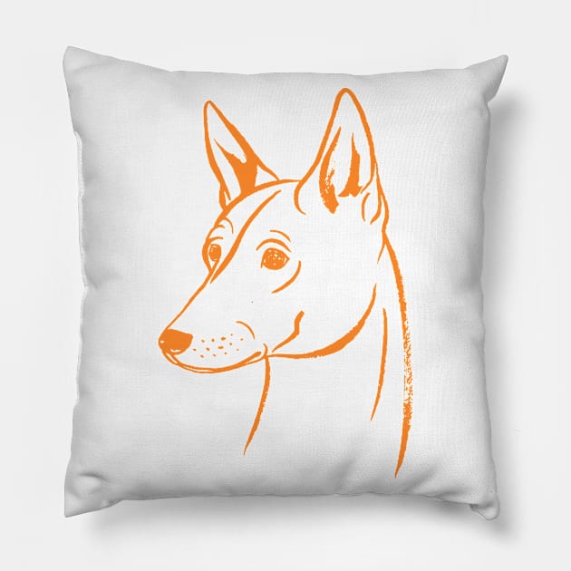 Basenji (White and Orange) Pillow by illucalliart