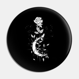 Moon Rose Vintage Witch Gothic Pin