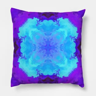Kaleidoscope Smoke Blue and Purple Pillow