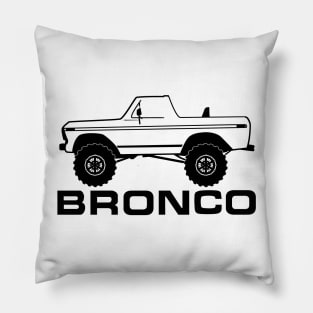 1978-1979 Bronco Side Topless Black Print Pillow